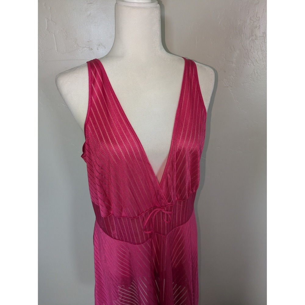 Vintage Undercover Wear Nightgown Pink Nylon Lingerie Dress 1X‎ Large USA - Picture 4 of 11